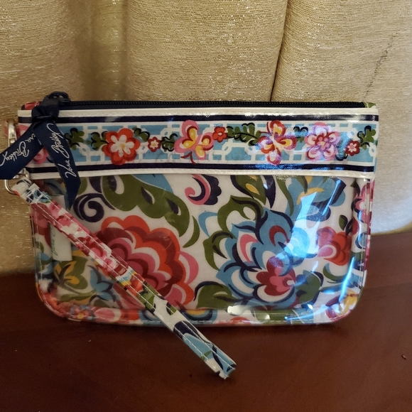 VERA BRADLEY " HOPE GARDEN" CLEAR WRISTLET